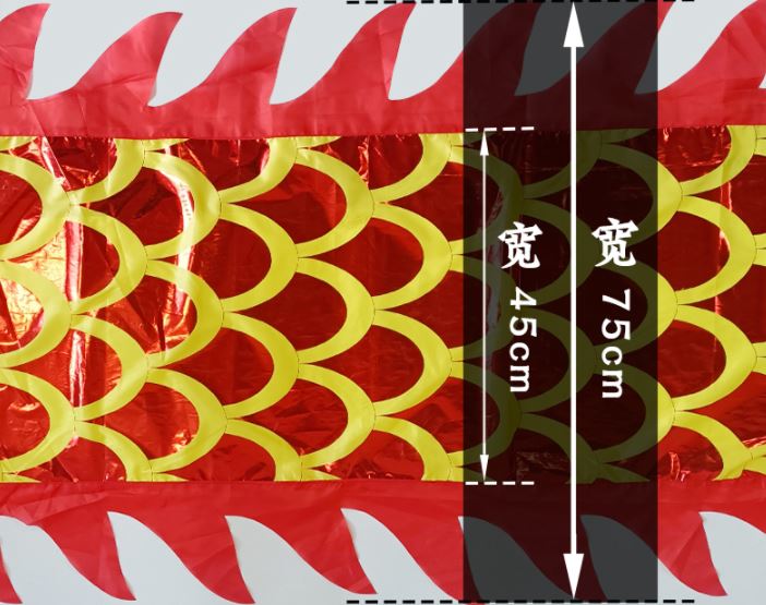 มังกรริบบิ้น ขนาดลำตัวมังกร 8 เมตร ริบบิ้นมังกร เต้นมังกรริบบิ้น