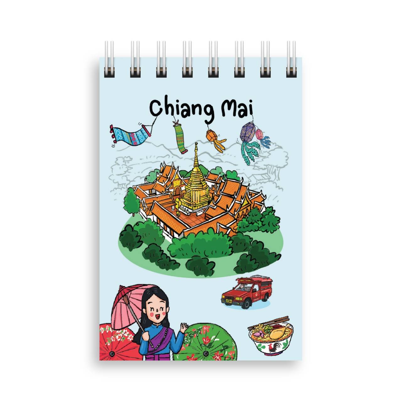 สมุด Mini Pop-Up Pursenote สันห่วง I love Thailand - กะเพรา