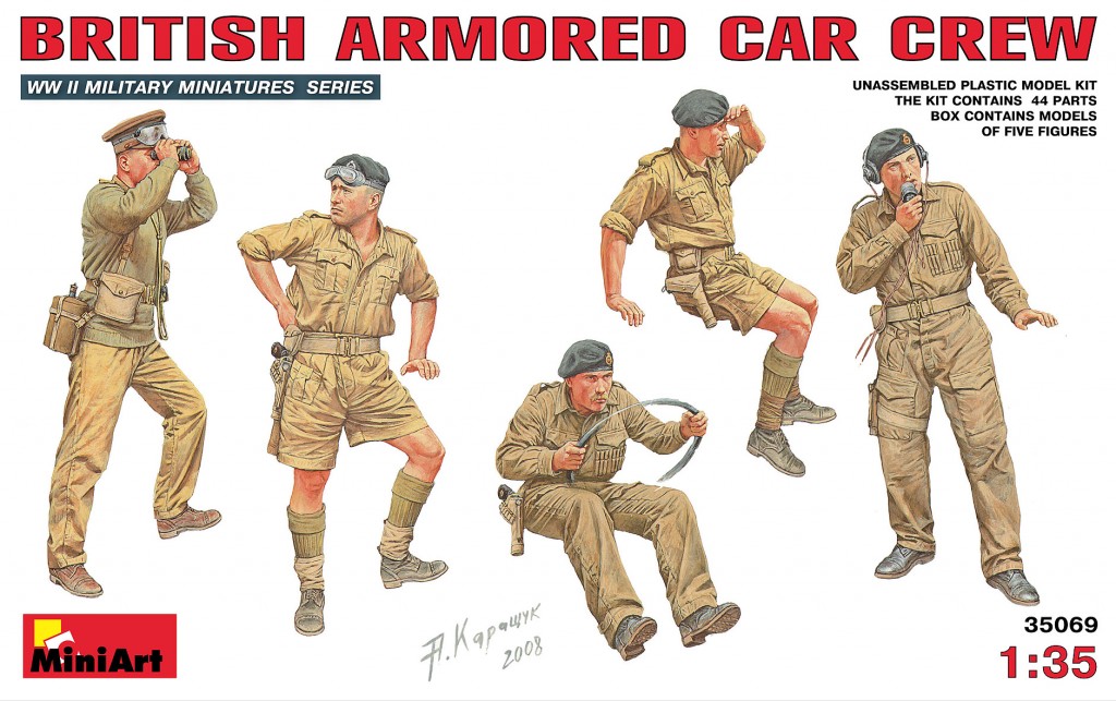 โมเดลฟิกเกอร์ทหาร MiniArt ขนาด 1/35 MI35069 British Armored Car Crew
