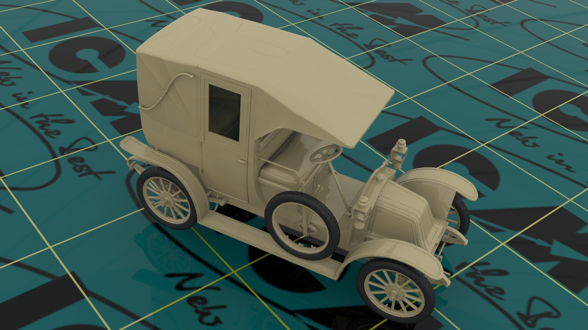 โมเดลรถแท็กซี่ ICM ขนาด 1/35 ICM35659 Taxi de la Marne (1914) French Car (100% new molds)
