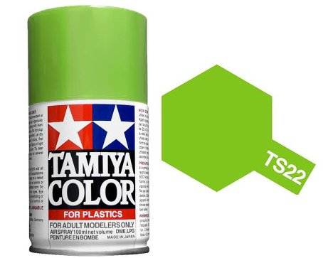 สีพ่นโมเดลรถ สีพ่นโครงรถ สีสเปรย์ทามิย่า Tamiya Spray Color TS-22 Light Green (100 ml)