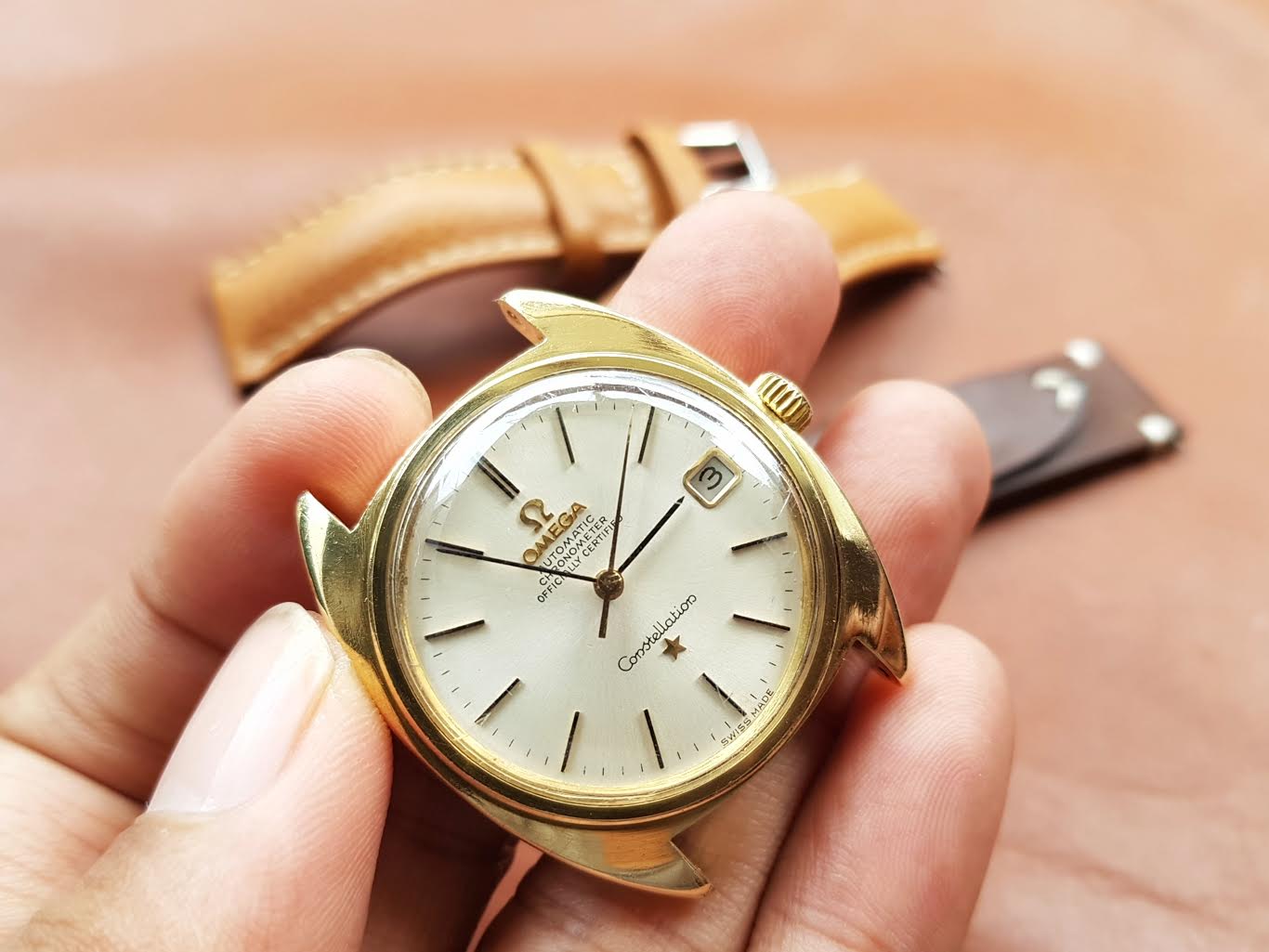 Vintage Omega Constaillation Gold Cap On Stanless Date Cal.561 ขายนาฬิกาโอเมก้า หอดูดาว ทองหุ้ม