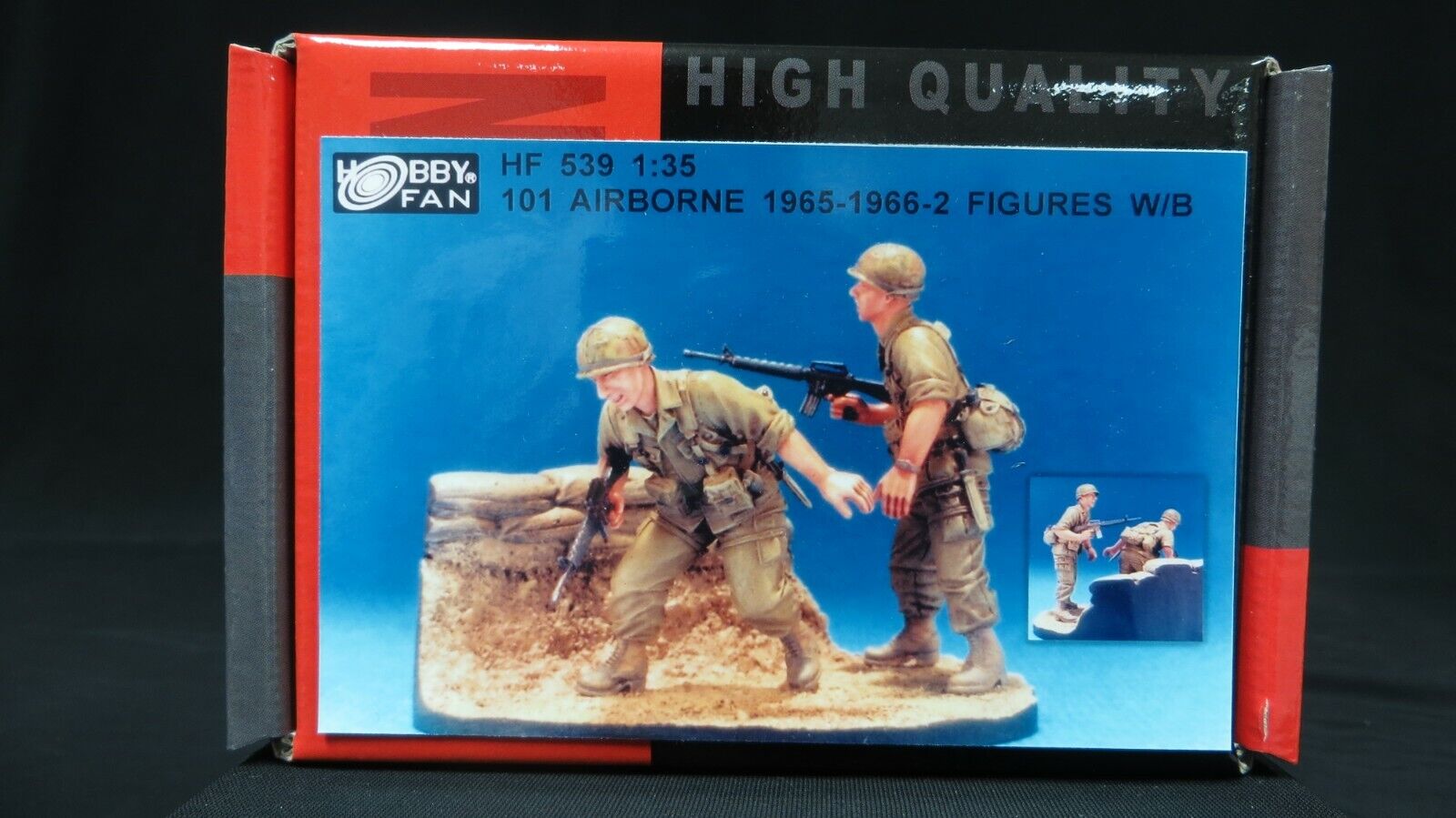 โมเดลฟิกเกอร์ทหารพร้อมฐาน AFV ขนาด 1/35 HF539 101 AIRBORNE 1965-1966-2 FIGURES W/B