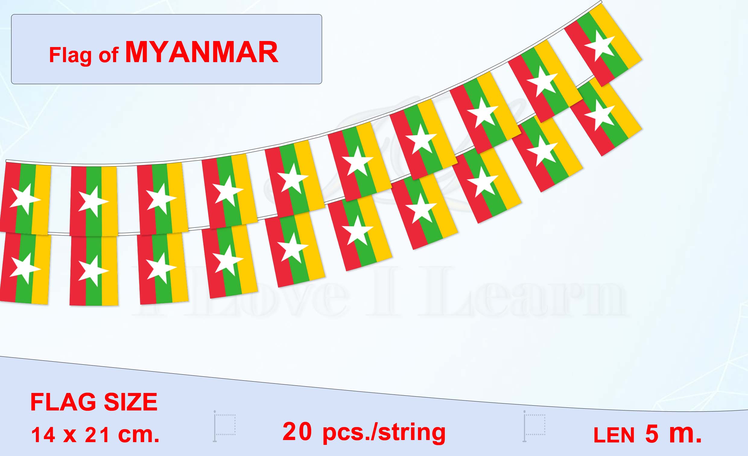 ธงชาติเมียนมา (ธงราวเมียนมา) မြန်မာအလံ (မြန်မာအလံ) Myanmar Flag Myanmar Small Flag for Decoration ธงชาติประเทศเมียนมา สำหรับประดับตกแต่งในงาน ตกแต่งสถานที่ ราคาถูก