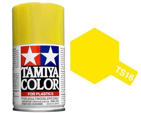สีพ่นโมเดลรถ สีพ่นโครงรถ สีสเปรย์ทามิย่า Tamiya Spray Color TS-16 Yellow (100 ml)