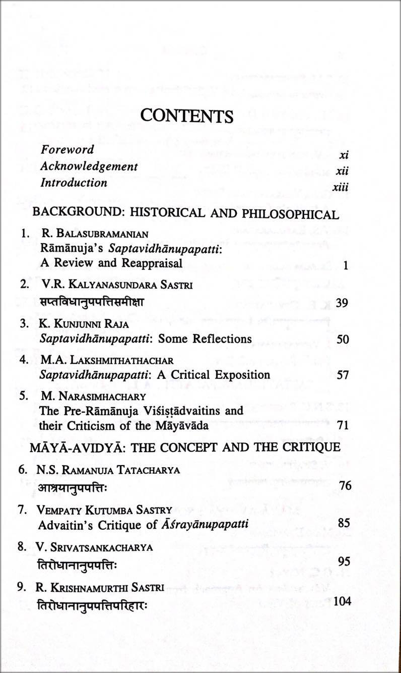 VEDANTA without MAYA: A Debate on Saptavidha-Anupapatti