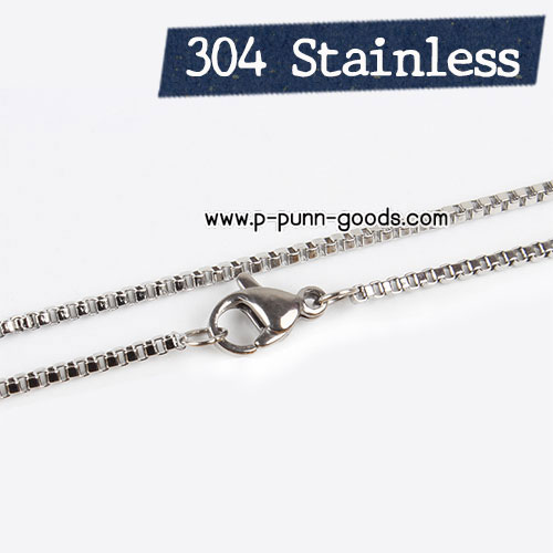 สร้อยคอ Stainless Steel Box Chain 1.5มม 18 นิ้ว