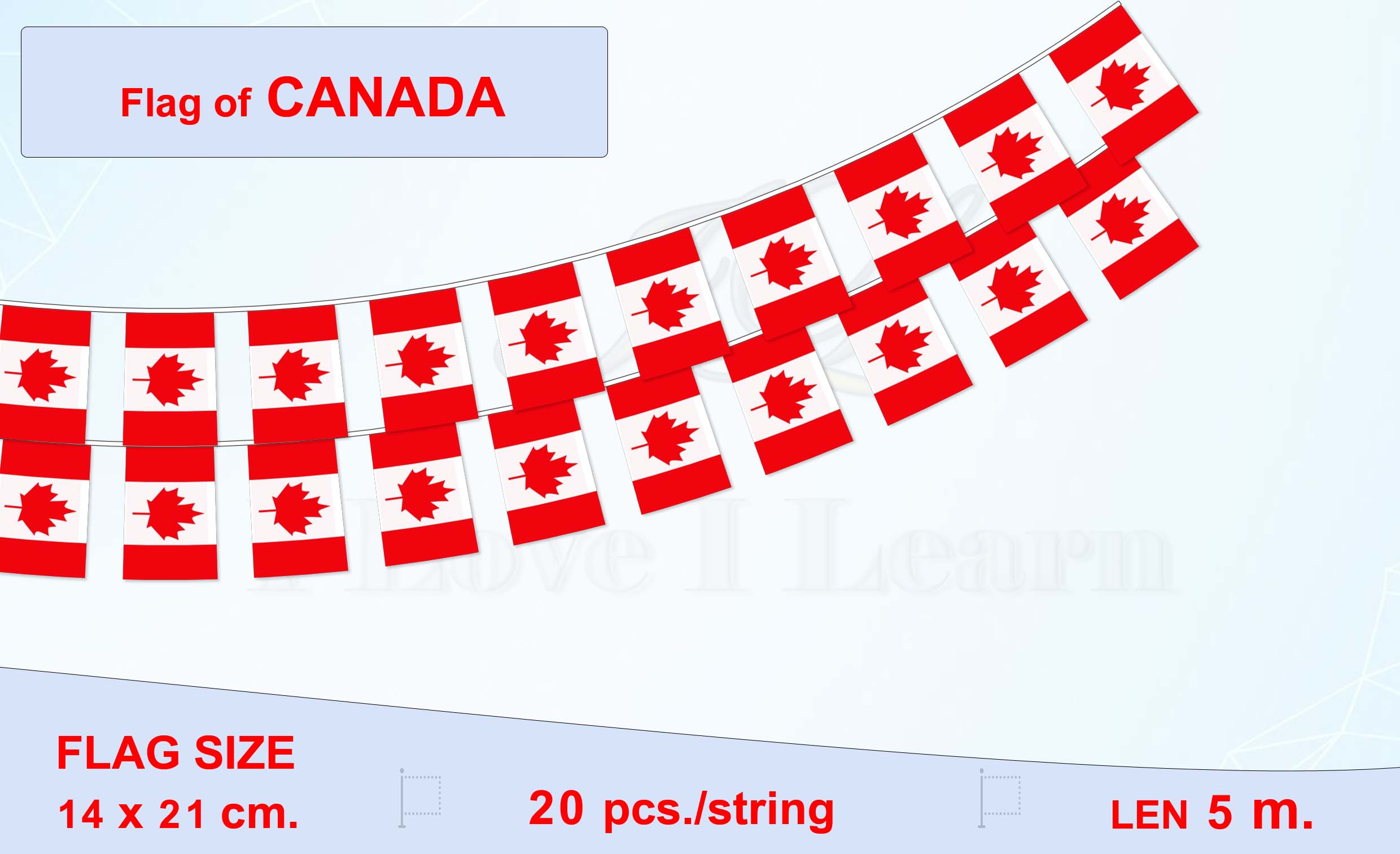 ธงชาติแคนาดา (ธงราวแคนาดา) Canada Flag Small Flag Decoration ธงชาติประเทศแคนาดา สำหรับประดับตกแต่งในงาน ตกแต่งสถานที่ ราคาถูก