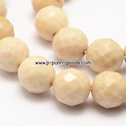ฟอสซิล - Natural Fossil 4 มม. เม็ดกลมหน้าตัด (1 เส้น)