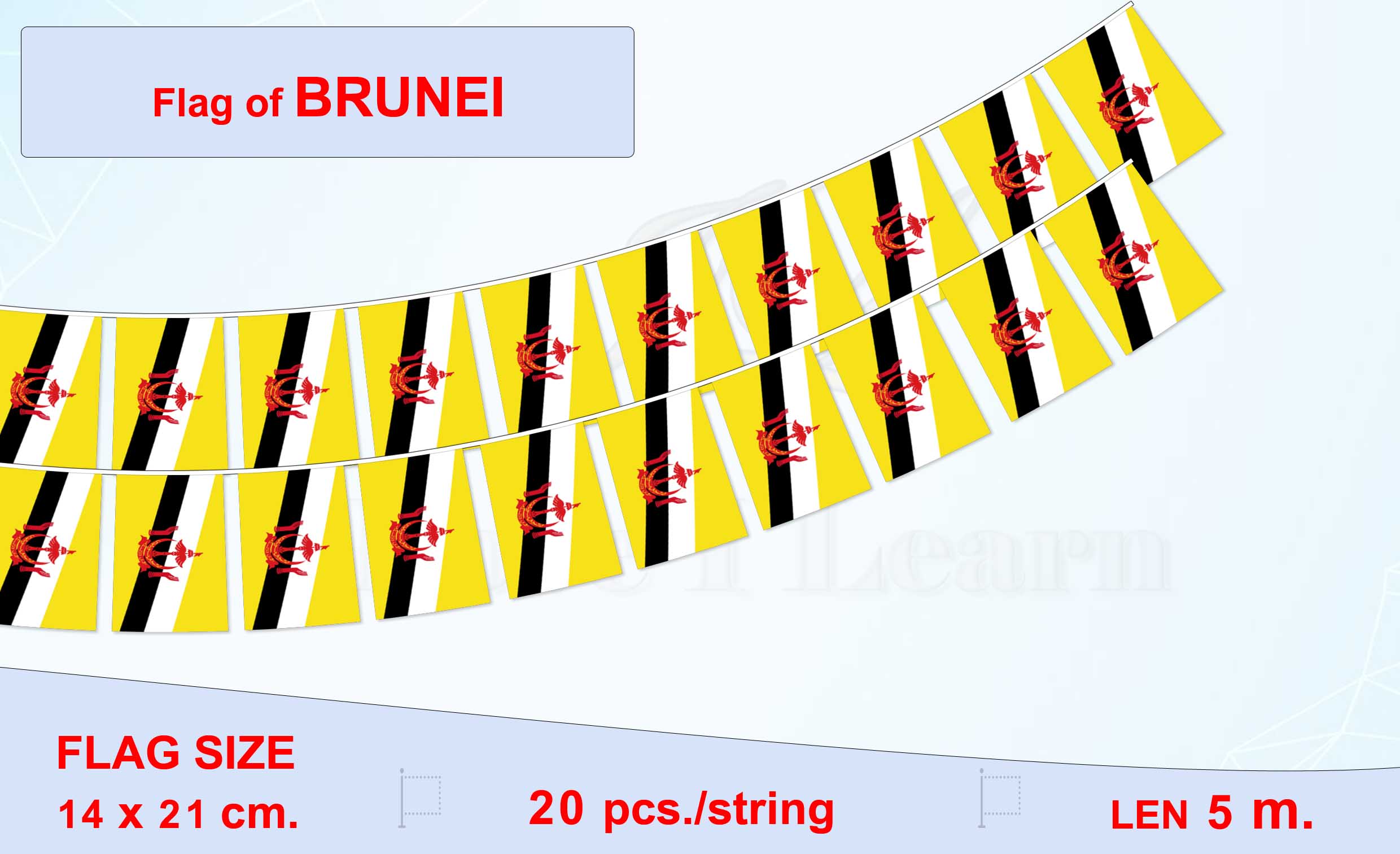 ธงชาติบรูไน (ธงราวบรูไน) Brunei Flag Small Flag Decoraton ธงชาติประเทศบรูไน สำหรับประดับตกแต่งในงาน ตกแต่งสถานที่ราคาถูก