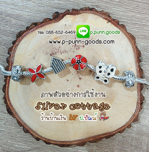 ตัวล็อคเม็ดบีดส์ ประดับพลอย (เปิดข้าง)