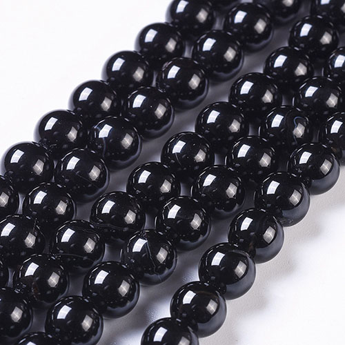 แบล็คอาเกต - Natural Black Agate 8 มม. (20 เม็ด)