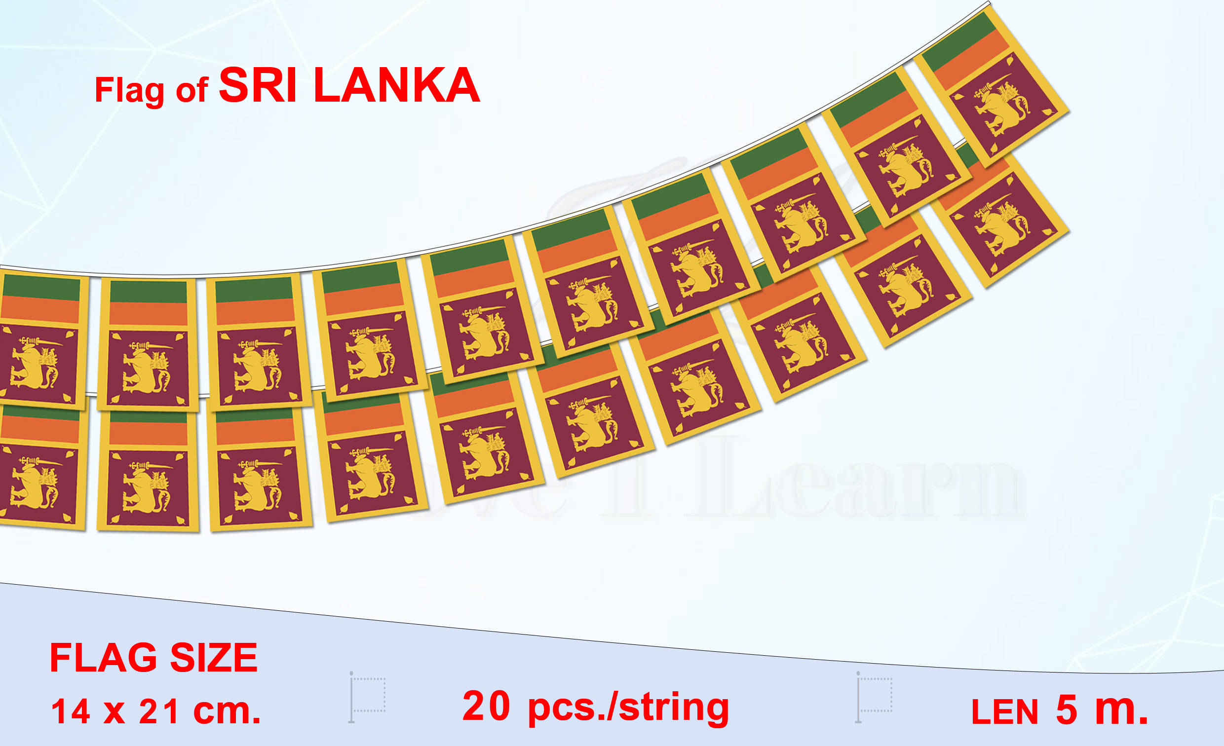 ธงชาติศรีลังกา (ธงราวศรีลังกา) Sri Lanka Flag Small Flag Decoration ธงชาติประเทศศรีลังกา สำหรับประดับตกแต่งในงาน ตกแต่งสถานที่ ราคาถูก