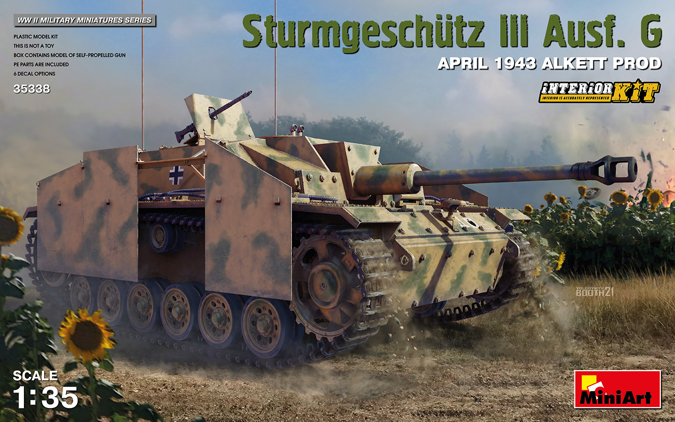โมเดลรถถังเยอรมัน สงครามโลกครั้งที่ 2 MiniArt ขนาด 1/35 MI35338 Sturmgeschutz III Ausf. G APRIL 1943 ALKETT PROD. INTERIOR KIT