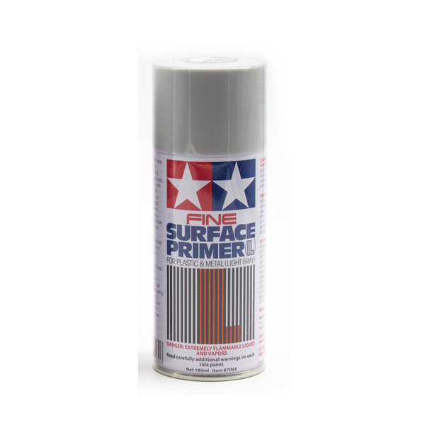 สีสเปรย์รองพื้นโมเดลทามิย่า TA87064 Fine Surface Primer L Light Gray 180ml สีเทาอ่อน