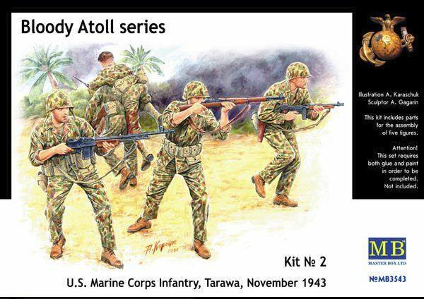 โมเดลฟิกเกอร์ Master Box ขนาด 1/35 MB3543 US Marines Corps Infantry, Tarawa, November 1943