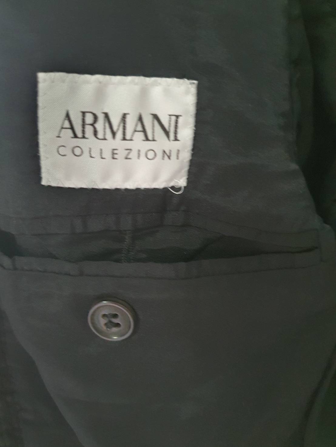 SUITC0031 เสื้อทรงสูท มือสอง ลูกฟูก สีดำลาย ARMANI อก 40 นิ้ว