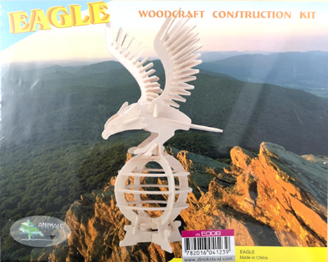 Dinokids3D ตัวต่อไม้ 3 มิติ การเรียนรู้ รูปอินทรี Eagle จิ๊กซอว์ไม้ โมเดลไม้ 3 มิติ