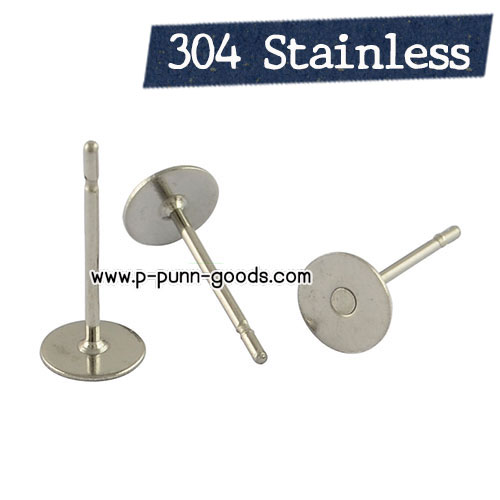 ก้านต่างหูสแตนเลส 12x8 ก้าน0.7 มม (304 Stainless Steel)