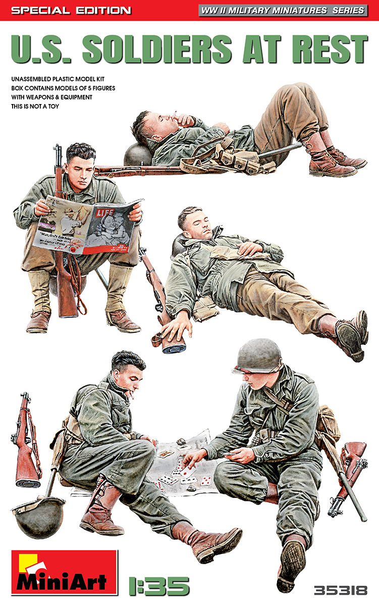 โมเดลฟิกเกอร์ทหาร MiniArt ขนาด 1/35 MI35318 U.S. Soldiers at Rest. Special Edition