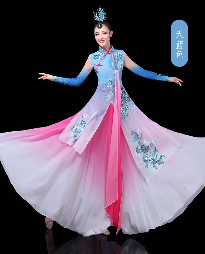 2019 ชุดฟ้อนรำจัสมินสตรีจีน 2019茉莉花古典舞演出服女飘逸 2019 Chinese Female Jasmine Classical Dance Costume