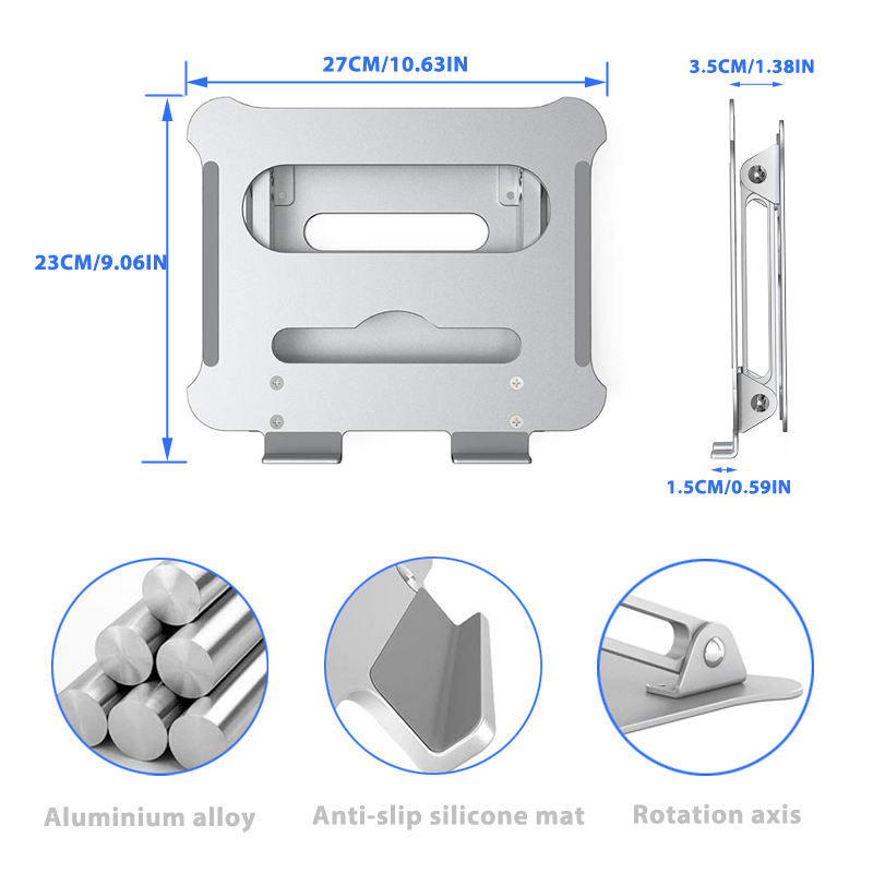 Aluminum Laptop Stand ที่วางโน๊ตบุ๊ค ขาตั้งแลปท็อป อลูมิเนียม ปรับระดับได้ สวยหรูระบายความร้อนได้ดี พกพาสะดวก
