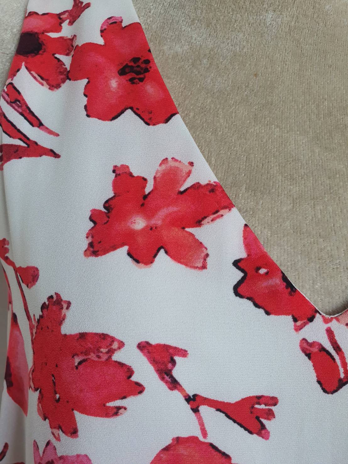 FF05370 เสื้อผ้ามือสอง ชีฟอง ลายดอกไม้ แบรนด์ KENAR อก 36 นิ้ว