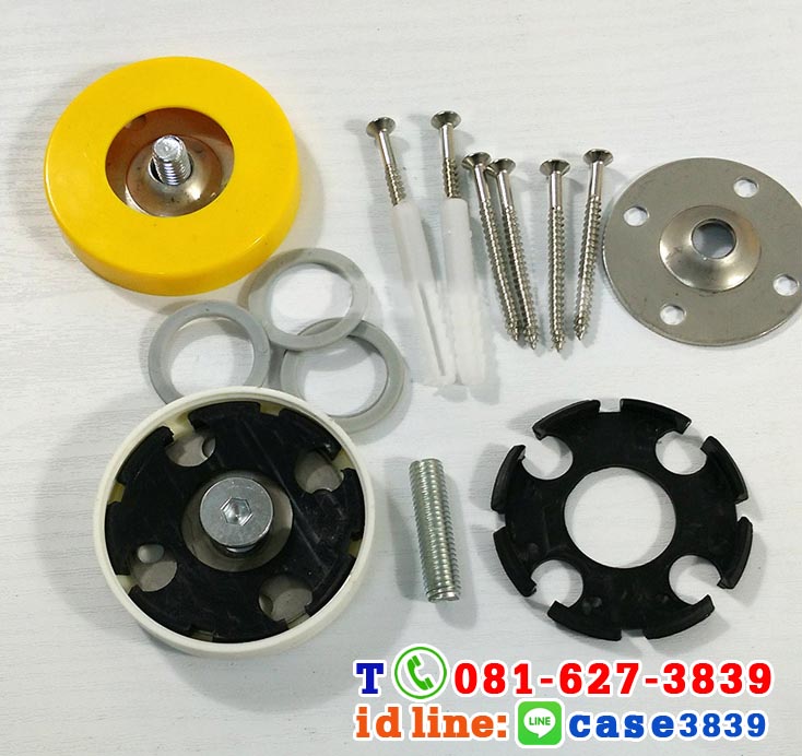 ราว ห้องน้ำ รูปตัว P สีขาวยึดกับพื้น 1 ขา สีขาว