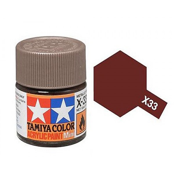 สีทาโมเดลสูตรน้ำอะคริลิกทามิย่า Tamiya Acrylic X-33 Bronze (10 ml)