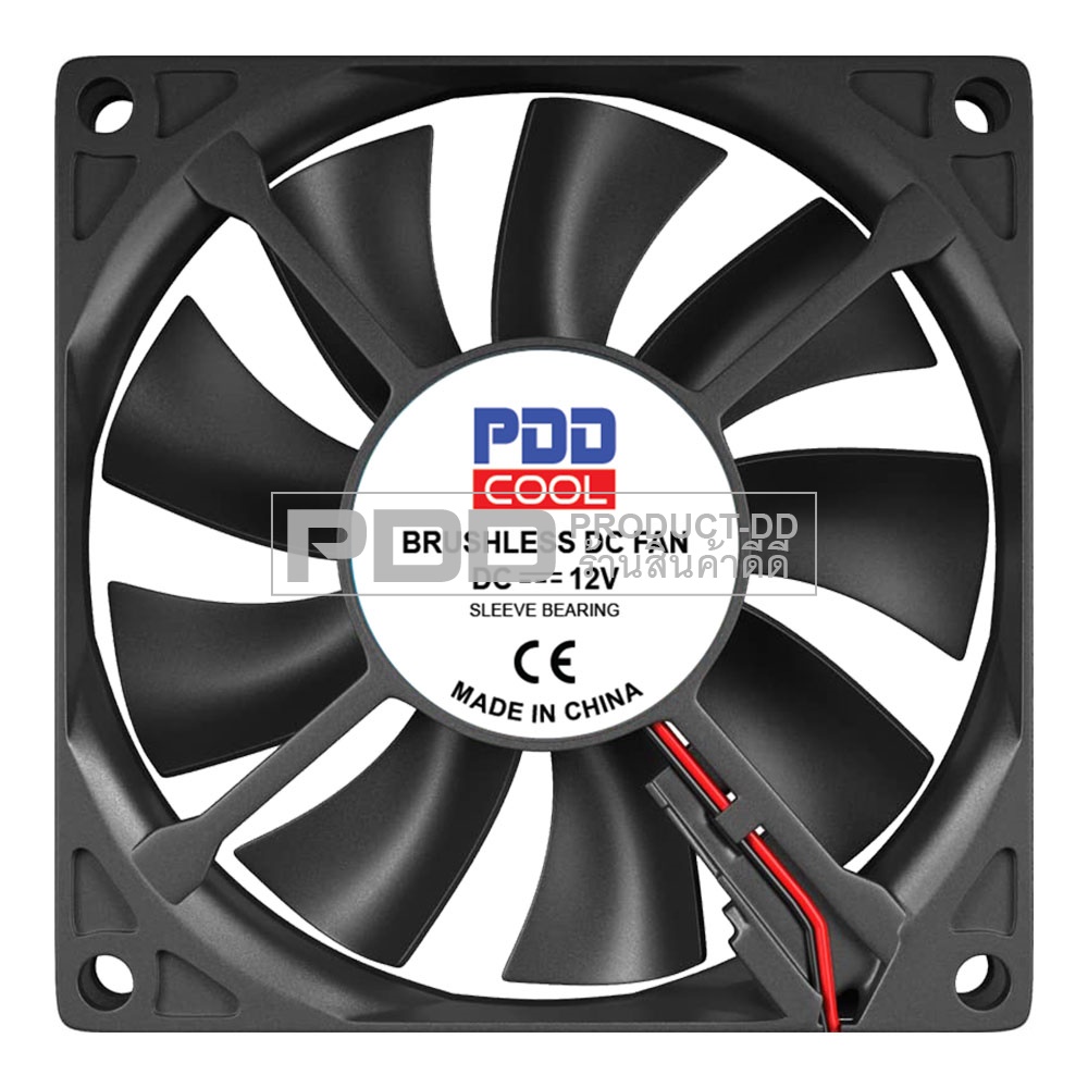 พัดลมระบายความร้อน DC 12V 8015SL บุช Sleeve Bearing ขนาด 3 นิ้ว 8x8x1.5 ซม.