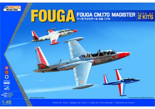 โมเดลเครื่องบินรบ Kinetic Model 1/48 KI-K48051 FOUGA MAGISTER CM 170