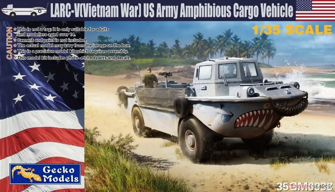 โมเดลรถสะเทิ้นน้ำสะเทิ้นบก ขนาด 1/35 Gecko Model 35GM0038 LARC-V (VIETNAM WAR) US ARMY AMPHIBIOUS CARGO VEHICLE