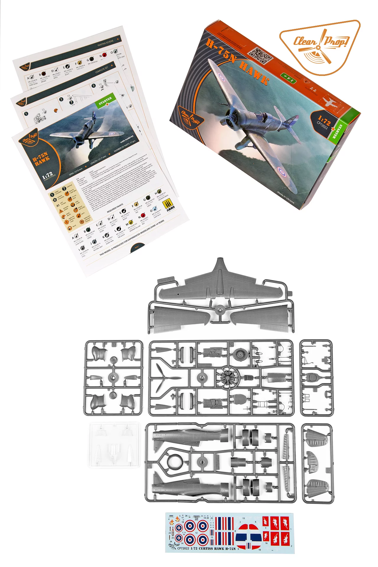 โมเดลเครื่องบิน Clear Prop Models 1/72 CP72022 H-75N Hawk