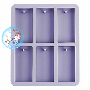 Aromatheraphy silicone mold : พิมพ์ เทียนร้อยเชือก สี่เหลี่ยม 6 หลุม , ขนาด น้ำหนักเทียน 25-30 กรัม(g)
