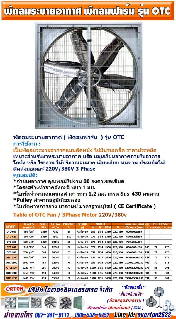 พัดลมโรงงาน เหมาะสำหรับการใช้งานระบายอากาศในฟาร์ม (Agricultural Farm Fan)