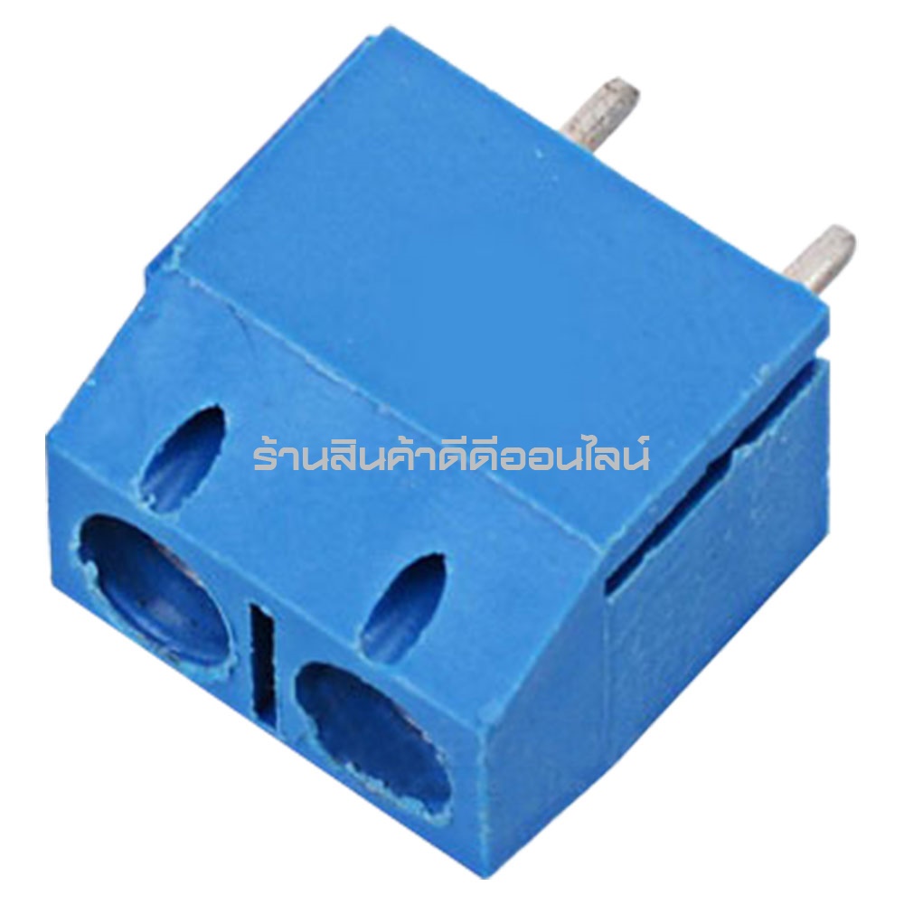 (แพค 4 ชิ้น) ขั้วต่อเทอร์มินอลบล็อกสีฟ้า 2 ขา No.301-2P สกรูเทอมินอล ใช้บัดกรีบนแผง PCB ระยะขาห่าง 5 มม.