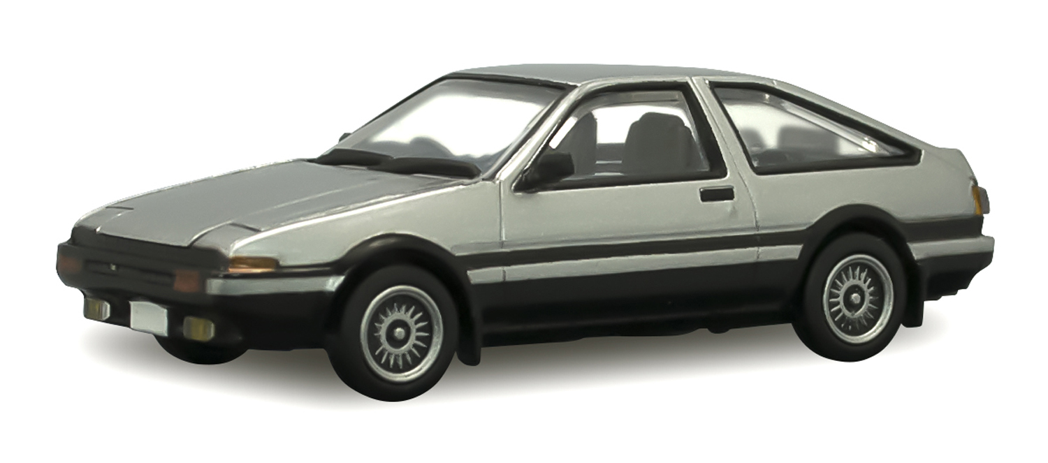 โมเดลรถญี่ปุ่นจำลองขนาด 1/64 เอฟทอย ชุดรถญี่ปุ่นคลาสสิค ชุด 5 #1-C Toyota Sprinter Trueno AE86 Silver