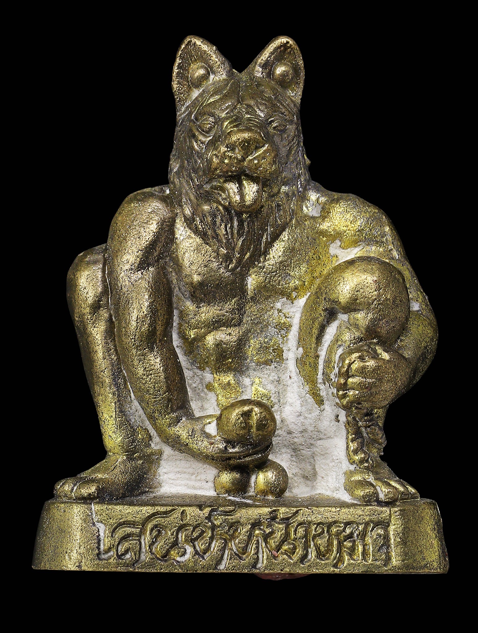 พ่อครูเสน่ห์หน้าหมา (เนื้อทองเหลืองชนวน) Delightful Dog-Faced Guru. (brass alloy material) SKU-03889