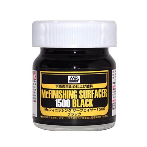 สีรองพื้นโมเดลมิสเตอร์ฮอบบี้แบบขวด SF288 Mr.Finishing Surfacer 1500 Black สีรองพื้นดำ 40ml