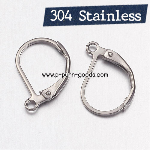 ก้านต่างหูสแตนเลส แบบห่วง 10.5x15 มม. (304 Stainless Steel) 1 คู่ (แพ็ค 2 ชิ้น)