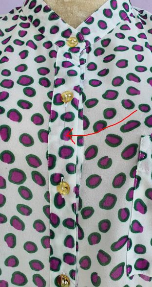FF02905 เสื้อแฟชั่นชีฟอง มือสอง ลายจุดสีม่วง อก 38 นิ้ว