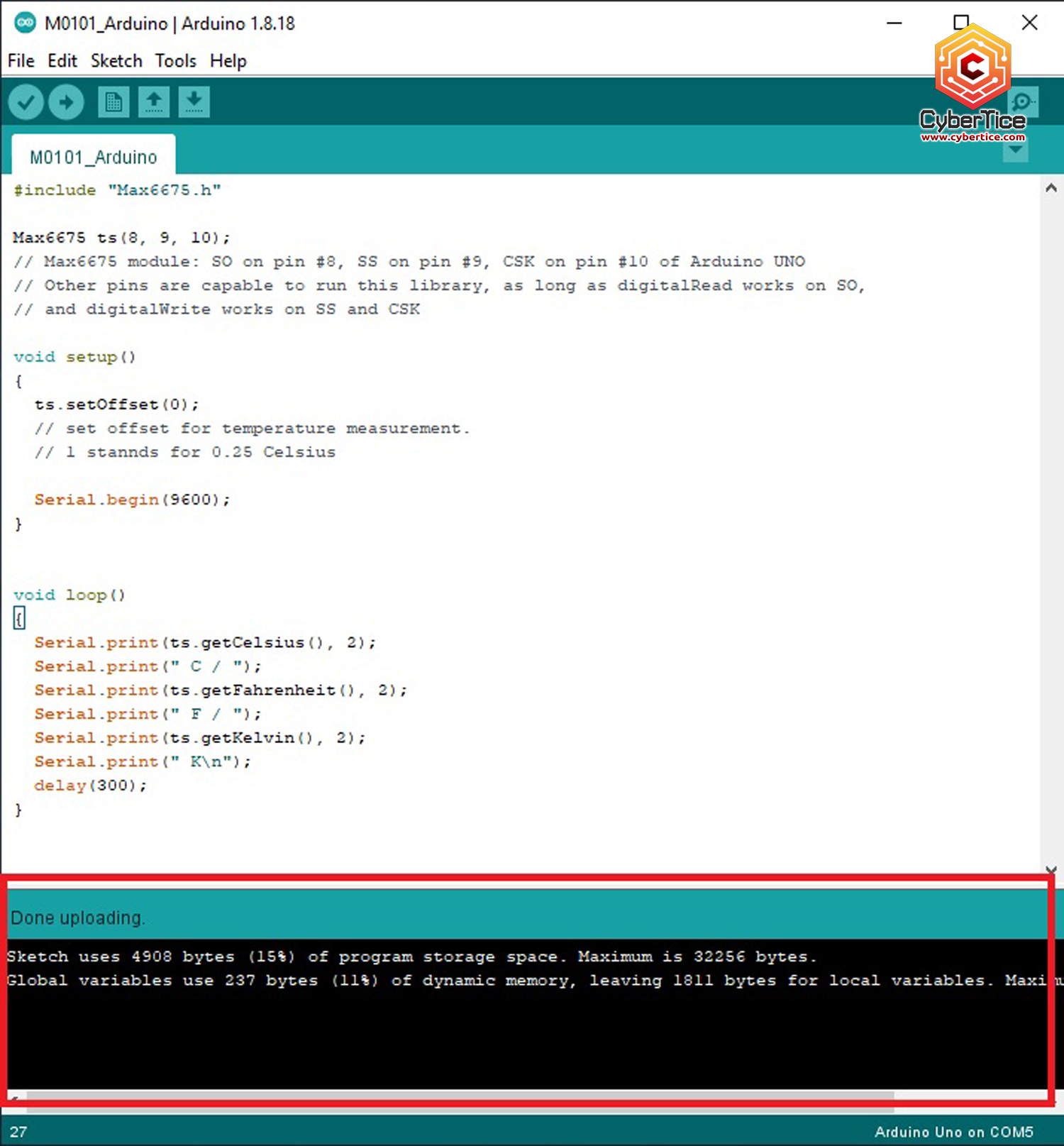 สอนใช้งาน Arduino วัดอุณหภูมิ ความร้อนสูง Temperature Sensor Probe with ...
