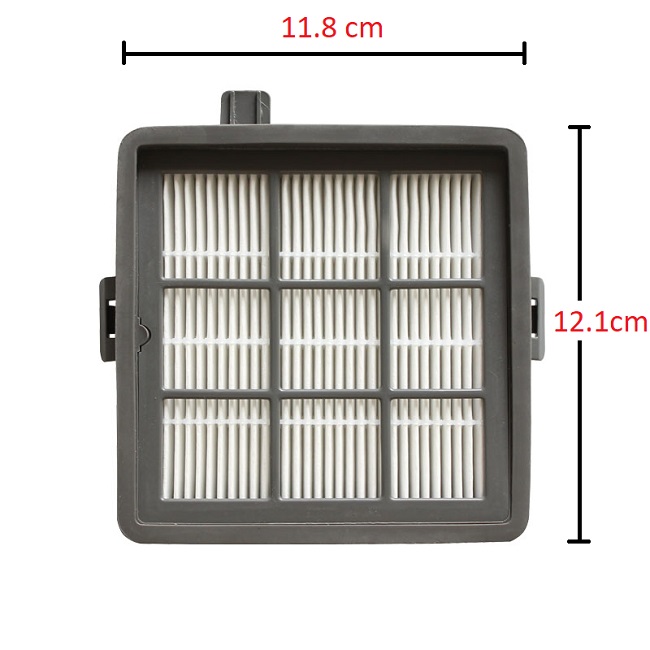 HF0029 ไส้กรองเครื่องดูดฝุ่น แผงกรองฝุ่น + คาร์บอนฟิลเตอร์ (HEPA Filter + Carbon Filter) ขนาด 11.8x12.1 ซม.
