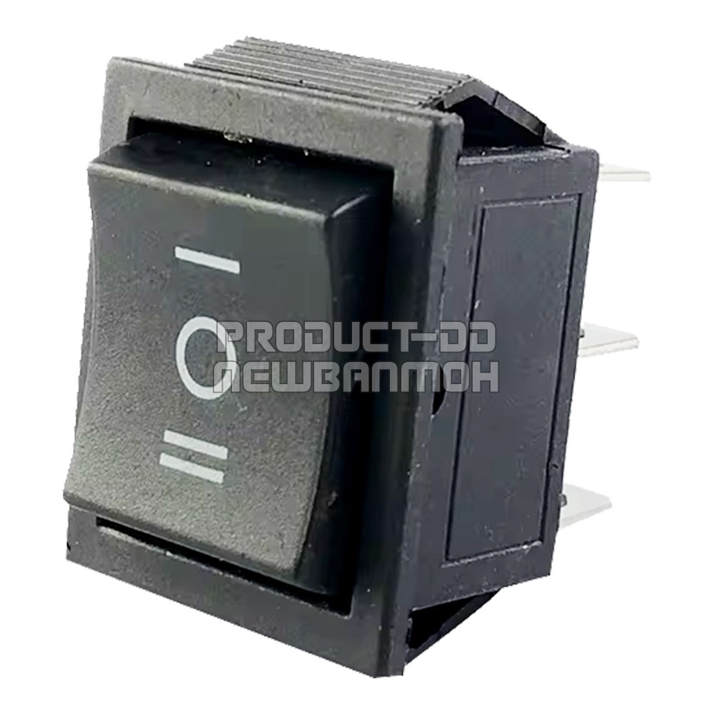 KCD4 สวิตช์กระดกไม่ค้าง (No Lock) ON-OFF-ON (I-O-II) 6 ขา สีดำ 16A 250V AC