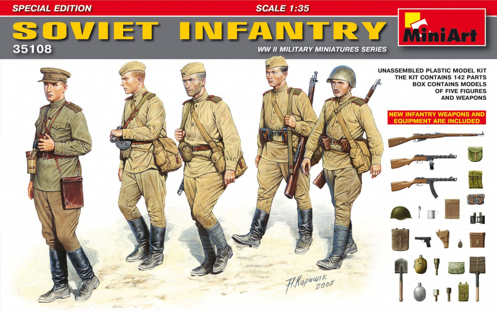 โมเดลฟิกเกอร์ทหาร MiniArt ขนาด 1/35 MI35108 Soviet Infantry Special Edition