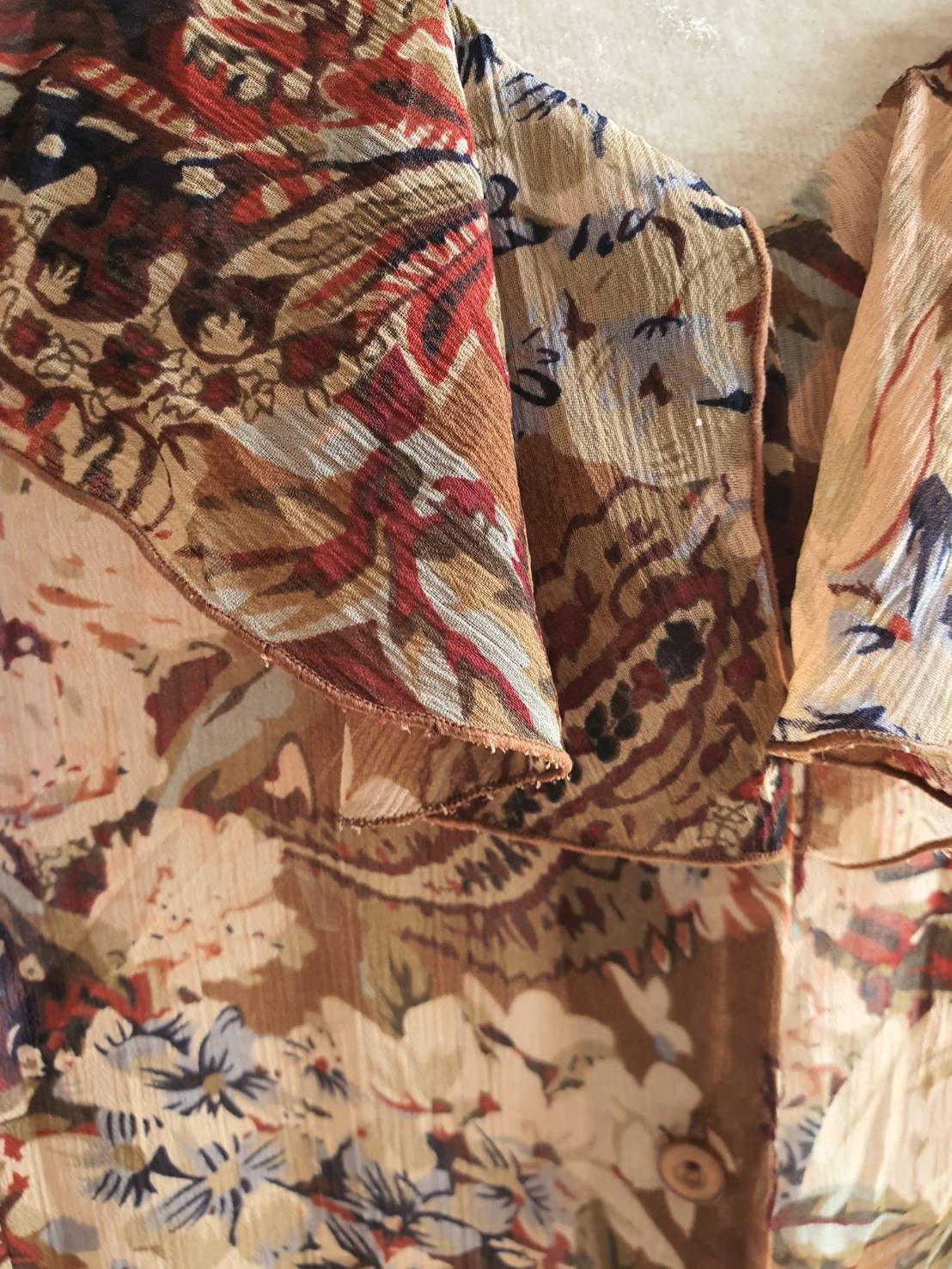 FF03812 เสื้อผ้ามือสอง ชีฟอง สีน้ำตาล แบรนด์ NYGARD อก FREE -46 นิ้ว
