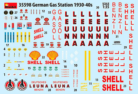 โมเดลฉากจำลองปั้มน้ำมันเยอรมัน สงครามโลกครั้งที่ 2 MiniArt ขนาด 1/35 MI35598 GERMAN GAS STATION 1930-40s