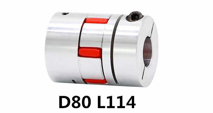 RUBBER SHAFT COUPLING ALUMINIUM, D80-L114 20x22mm.