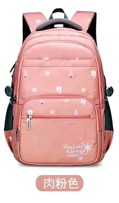 d2kids กระเป๋าสะพายหลังใบใหญ่จุของได้เยอะ เด็กผู้หญิงลายคริสมาสต์สีชมพู ฟ้า โอรส