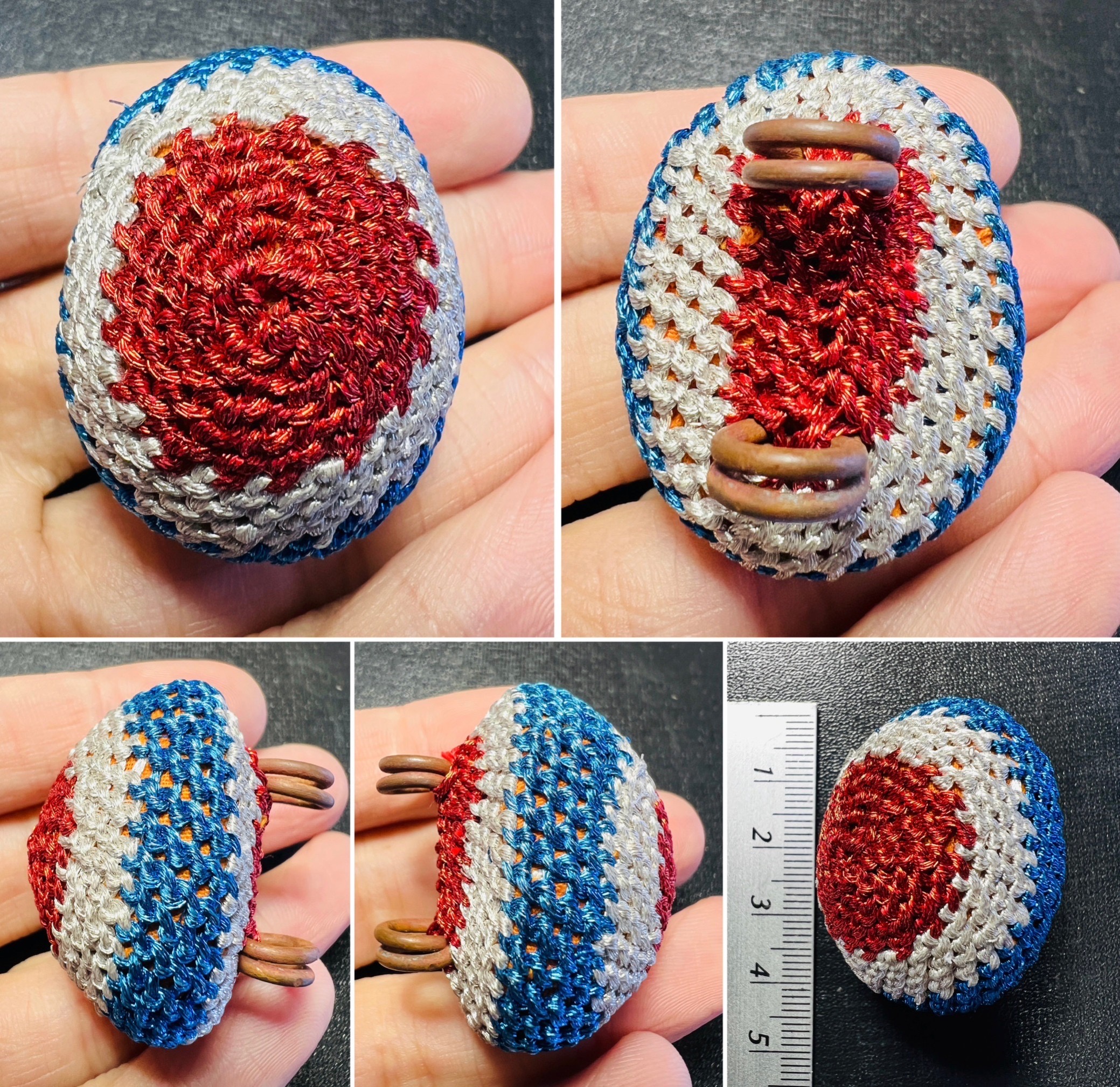 เบี้ยแก้หลวงปู่เจือ (เชือกถักธงชาติ) Bia Kae Luang Pu Juer (Rope cover-Thai Flag). SKU-01860
